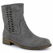 Womens Boots Dolce Mojo Jody Gray Suede Mid Block Heel Slip On Shoes-siz... - $29.70