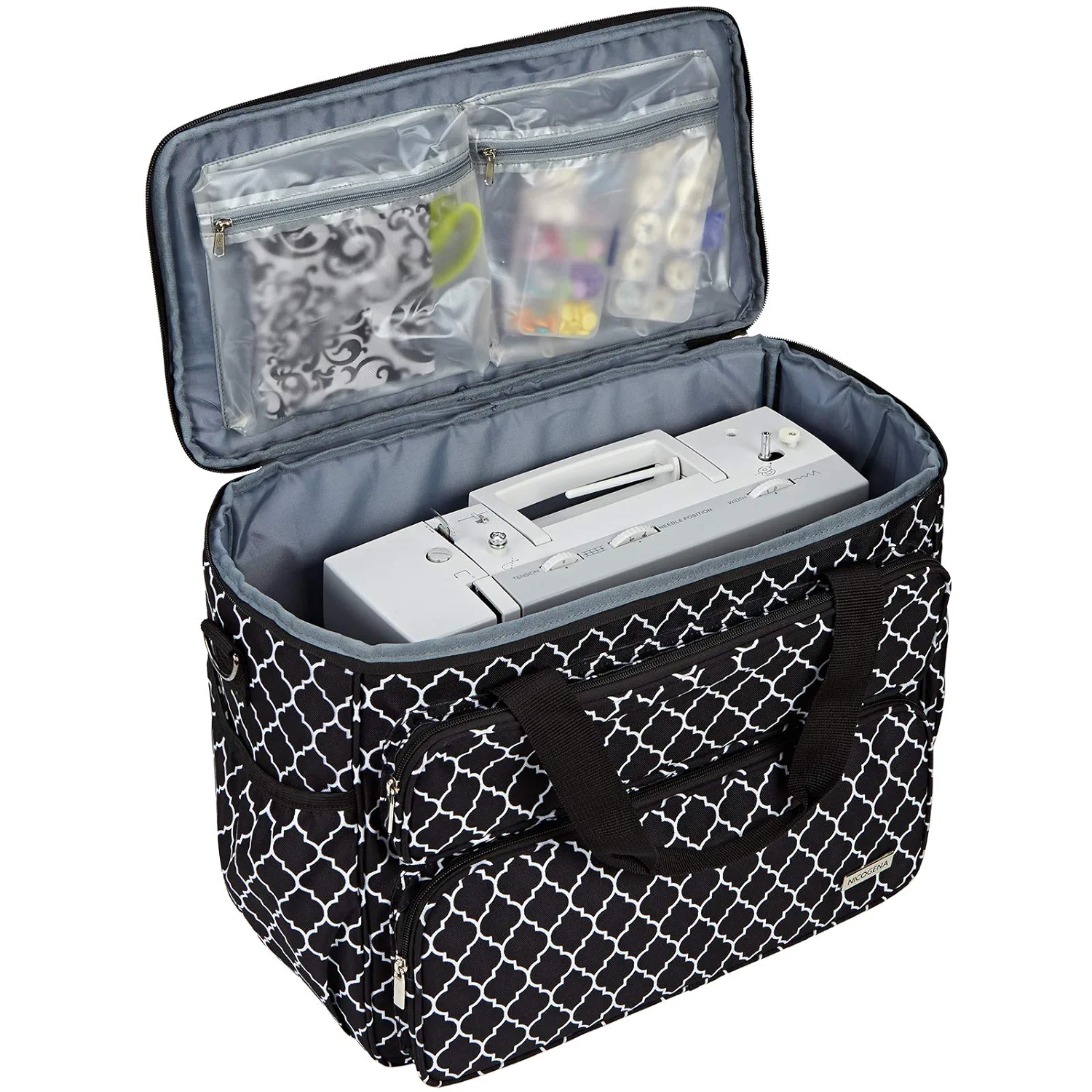 Sewing Machine Carrying Case, Universal Travel Tote Bag With Shoulder St... - $54.99