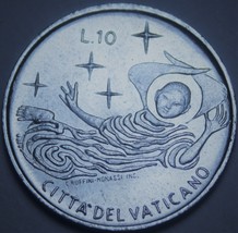 Vatican City 10 Lire, 1969 Gem Unc~RARE~110k Minted~Pope Paul VI~Free Sh... - £6.48 GBP