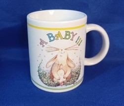 1994 Brite Ideas A BABY!! Mug With A Momma And A Baby Rabbit - $9.49