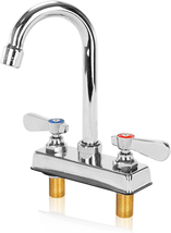 Commercial Bar Sink Faucet 4 Inch Center Deck Mount Bar Sink Faucet 2 Ho... - £71.24 GBP