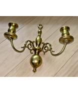 Vintage Brass Two Arm Candle Wall Sconce 9.5 x 11" - $17.82