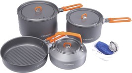 Fire-Maple Feast4 Camping Cookware Set with Pot, Kettle, Pan for 4 People, Easy - £67.13 GBP