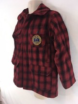 Woolrich Mens 38 Red Plaid Insulated Quilt Lined Vtg USA Wool Field Coat Jacket - £53.97 GBP