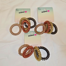 Scunci Spirals Ponytail Holders 3 Packs 12 Pieces Dent Free Hold Metalli... - $14.50