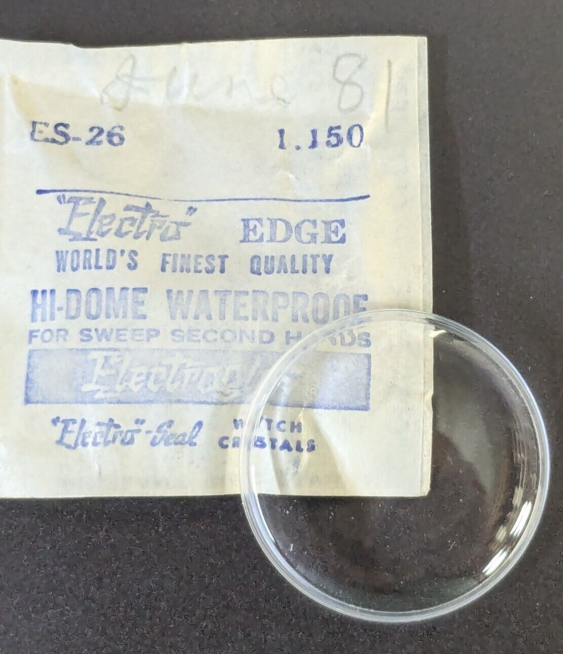 ELECTROGLAS ELECTRO-EDGE ES-26 /  1.150&quot; HI-DOME Watch Replacement Crystal - $12.86