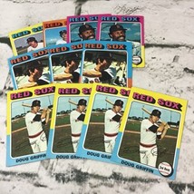 Vintage 1975 Topps Baseball Cards Red Sox Gray Back Lot Of 11 With Dupli... - $24.74