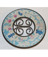 Rolling Three Wheel 10" Plant Stand, Butterfly Mosaic Pattern - $19.75