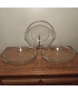 (3) Vintage Pyrex 9 1/2&quot; #229 Baking Pie Dish Plates With Fluted Edge &amp; ... - £23.30 GBP