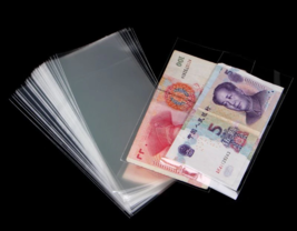 5 pcs 60x135mm CLEAR SLEEVES FOR FOREIGN PAPER MONEY, BILLS, CURRENCY - ... - $2.46