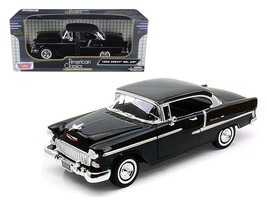 1955 Chevrolet Bel Air Hard Top Black 1/18 Diecast Car Model by Motormax - $2,234.00 MXN