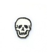 Skeleton Ghostface Mask Iron On Patch Skull 2x3 cm Embroidered Horror Symbol