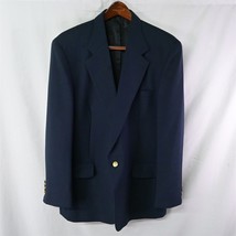 Vtg Preffered Stock 46L Navy Blue Gold Button Mens Blazer Sport Coat Sui... - £31.37 GBP