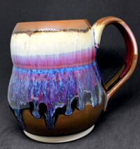 Cranberry Pottery Studio Coffee Mug Cup Cranberry&amp;Almond Glazed Ceramic - £11.81 GBP