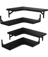 Leopo Corner Floating Shelves Set Of 4, Hardwood Storage Shelves, Cozy &amp;... - €34,43 EUR