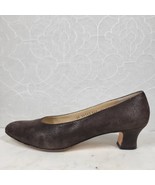 Salvatore Ferragamo Pumps Womens 9.5 AA Brown Calf Leather Block Kitten ... - $55.85