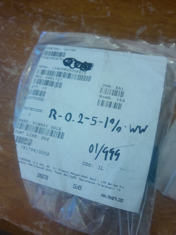 NEW LOT of 6 Dale Wire-Wound Resistors # LVR-5 / R-.2-5-1%-WW / LVR05R20... - $18.99