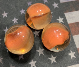 3 PC vintage Orange Swirl Marble - £12.56 GBP