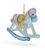 Girl&#39;s Pink Rocking Horse Baby&#39;s First Christmas Ornament 3.5 Inches - £33.81 GBP