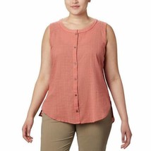 Columbia Womens Curved Hem Sleeveless Top Color Dark Coral Size M - £42.02 GBP