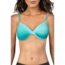 Bleu by Rod Beattie Womens Ombre Teal Underwire Swim Top Size 4 Push Up New - $29.65