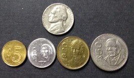 4 Coins From Mexico: 5, 10, 20, 50 Pesos - $4.95