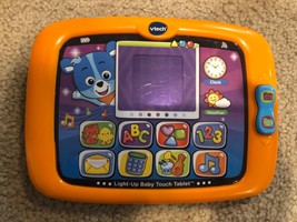 VTech Smart Light Up Baby Touch Tablet Developmental Learning Kids Orange - £11.27 GBP