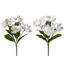 Christmas Decoration White and Green Magnolia Bush , 11 x 21 Inch.  - £31.59 GBP