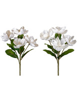 Christmas Decoration White and Green Magnolia Bush , 11 x 21 Inch.  - £31.56 GBP