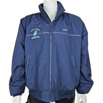 Lands End Squall Jacket Mens XL Blue Nylon Fleece Lined Zip Longboard Su... - $62.70