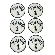 Thing 1 and Thing 2 Patch 3&quot; Diameter Black and White - $183.68 MXN