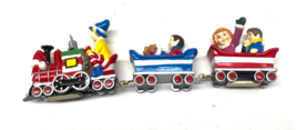 Set of 3 Christmas Roller Coaster Mini Train Magnetic Village Figures - $221.84 MXN