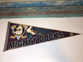 Mighty Ducks of Anaheim Full Size Pennant 1993 VINTAGE NHL Original Logo Colors - £9.63 GBP