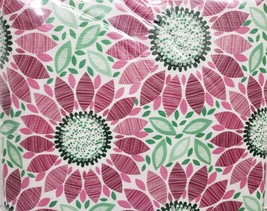 Peva Vinyl Flannel Back Tablecloth 60&quot; Round, Purple &amp; Green Round Flowers,Bh - £11.06 GBP