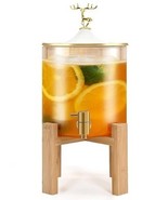 1.32 Gal Glass Beverage Dispenser w/ Spigot &amp; Stand, Elegant W/ Reindeer... - $1,286.31 MXN