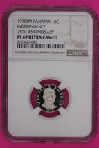 1978 Panama PF 69 Ultra Cameo Proof 10 Centesimos NGC Certified Graded S... - £41.89 GBP