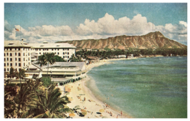 Panoramic View Waikiki Diamond Head Hotels Hawaii Postcard Peter French - £7.90 GBP