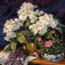Giclee Oil Painting Decor White Flower Still LifeWall - £8.83 GBP+