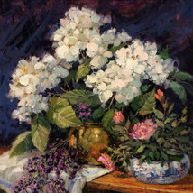 Giclee Oil Painting Decor White Flower Still LifeWall - £9.11 GBP+