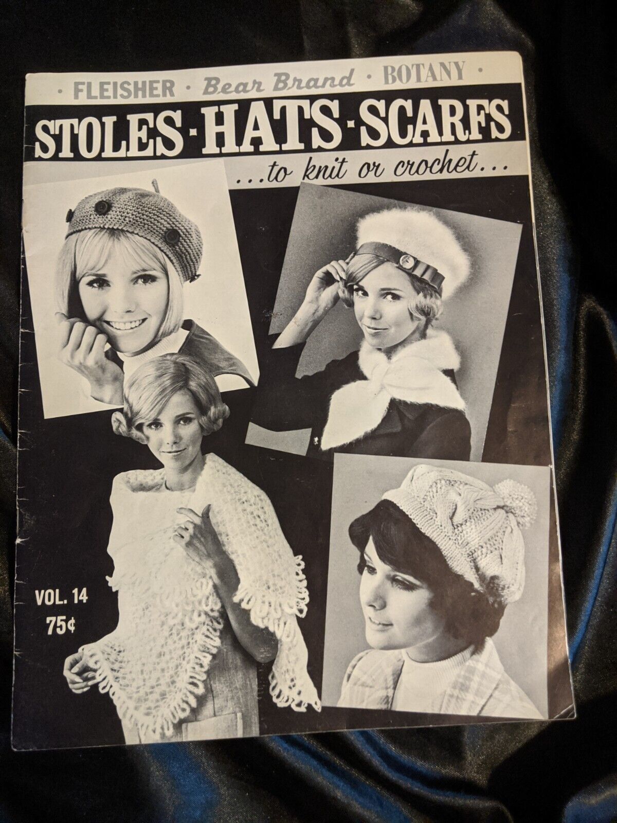 Stoles-Hats-Scarfs to Knit or Crochet Book Vol14,1954 Fleisher-Bear Brand-Botany - $6.92