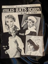 Stoles-Hats-Scarfs to Knit or Crochet Book Vol14,1954 Fleisher-Bear Bran... - $6.92