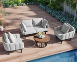 Merax Luxury 4-Piece Patio Furniture, Outdoor Iron Frame Conversation Se... - $1,649.99