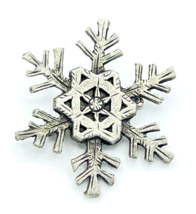 Vintage Metzke Pewter Snowflake Pin - £13.91 GBP