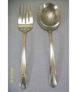 Silver Plate Serving Spoon &amp; Cold Meat Fork Inheritance Wm Rogers 1941 - £11.96 GBP