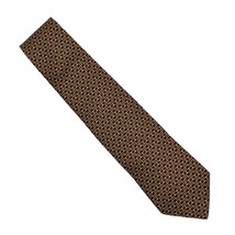 Brooks Brothers Maker Mens Tie Necktie Silk Geometric Brown Gold Gray USA - £19.90 GBP