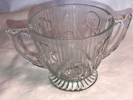 Iris And Herringbone Crystal Sugar Bowl Depression Glass Art Deco Lot C - £7.98 GBP