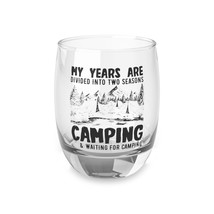 Personalised 6oz Whiskey Glass, Black and White Camping Scene, Perfect G... - £20.11 GBP