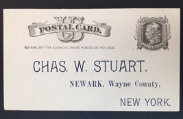 Chas. W. Stuart Newark Wayne County New York Postal Card 1800s Nursery Plants - £11.87 GBP