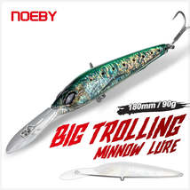 Noeby Trolling Minnow Fishing Lure 18cm 90g Sinking Big Game Wobblers Ar... - £8.85 GBP