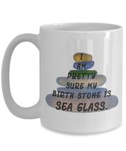 Sea Glass Mug For Sea Glass Collector White Coffee Mug - £14.74 GBP